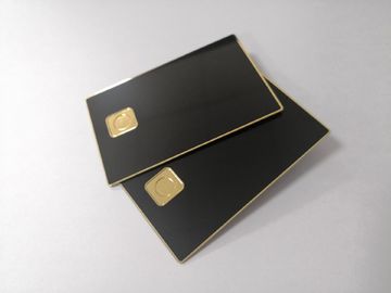 Carta assegni nera opaca normale del metallo di abitudine 0.8mm con il foro del chip del contatto