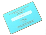 Logo in velluto liscio con stampa Metal Membership Card Nome utente laser blu