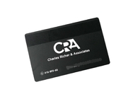 Biglietti da visita CR80 in metallo nero opaco con logo stampato in velluto