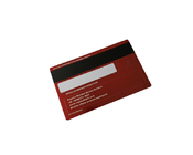 Carta di credito spazzolata rossa d'acciaio con la firma della banda magnetica di Hico
