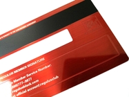 Carta di credito spazzolata rossa d'acciaio con la firma della banda magnetica di Hico