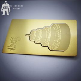 Soppressione il biglietto da visita brillante su misura del metallo dell'oro scavano fuori il logo incissione all'acquaforte