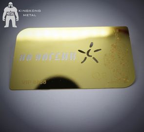 Soppressione il biglietto da visita brillante su misura del metallo dell'oro scavano fuori il logo incissione all'acquaforte
