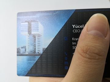 Carta nera opaca su misura del membro di affari del metallo dell'acciaio inossidabile con il logo dipinto colore