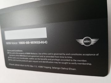 Carta opaca del membro del PVC del nero con la firma di stampa UV lucida di bianco della banda magnetica di HiCo