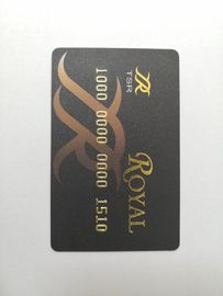 I biglietti da visita glassati del PVC con la stagnola di oro calda del bollo del codice a barre imprimono il numero