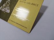 La carta su ordinazione dell'oro del metallo di affari con imprime l'effetto dello specchio di logo del testo