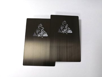 Biglietto da visita elettrolitico di lusso del metallo del nero del IP della metallina spazzolato finito