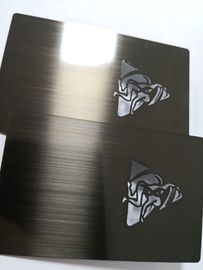 Biglietto da visita elettrolitico di lusso del metallo del nero del IP della metallina spazzolato finito