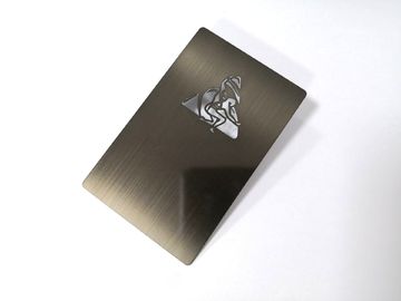 Biglietto da visita elettrolitico di lusso del metallo del nero del IP della metallina spazzolato finito