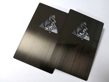 Biglietto da visita elettrolitico di lusso del metallo del nero del IP della metallina spazzolato finito