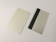 Carte lucide d'argento di lusso del PVC dello spazio in bianco con la banda magnetica toccata nera di Hico