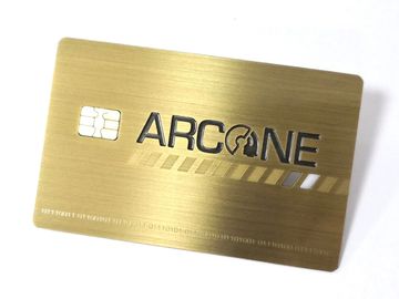 Carta assegni del chip di IC del contatto dell'oro del metallo piccola con il pannello di firma della banda magnetica