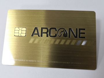 Carta assegni del chip di IC del contatto dell'oro del metallo piccola con il pannello di firma della banda magnetica