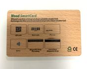Rfid di legno d'incisione lavabile Smart Card con il codice a barre