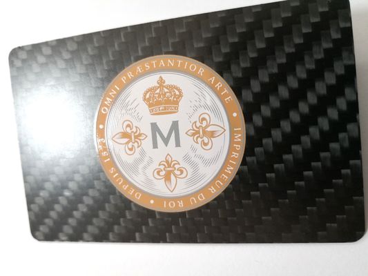 Logo nero 85x54x0.5mm di serigrafia della carta della fibra del carbonio